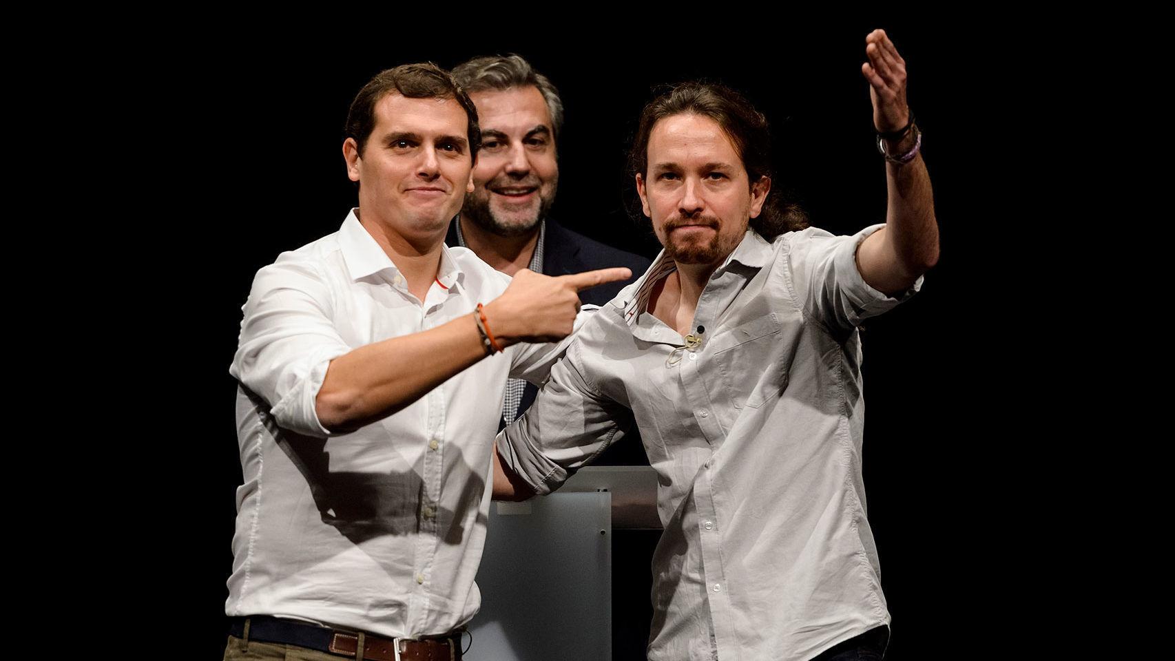 Albert Rivera y Pablo Iglesias en el debate de la Universidad Carlos III