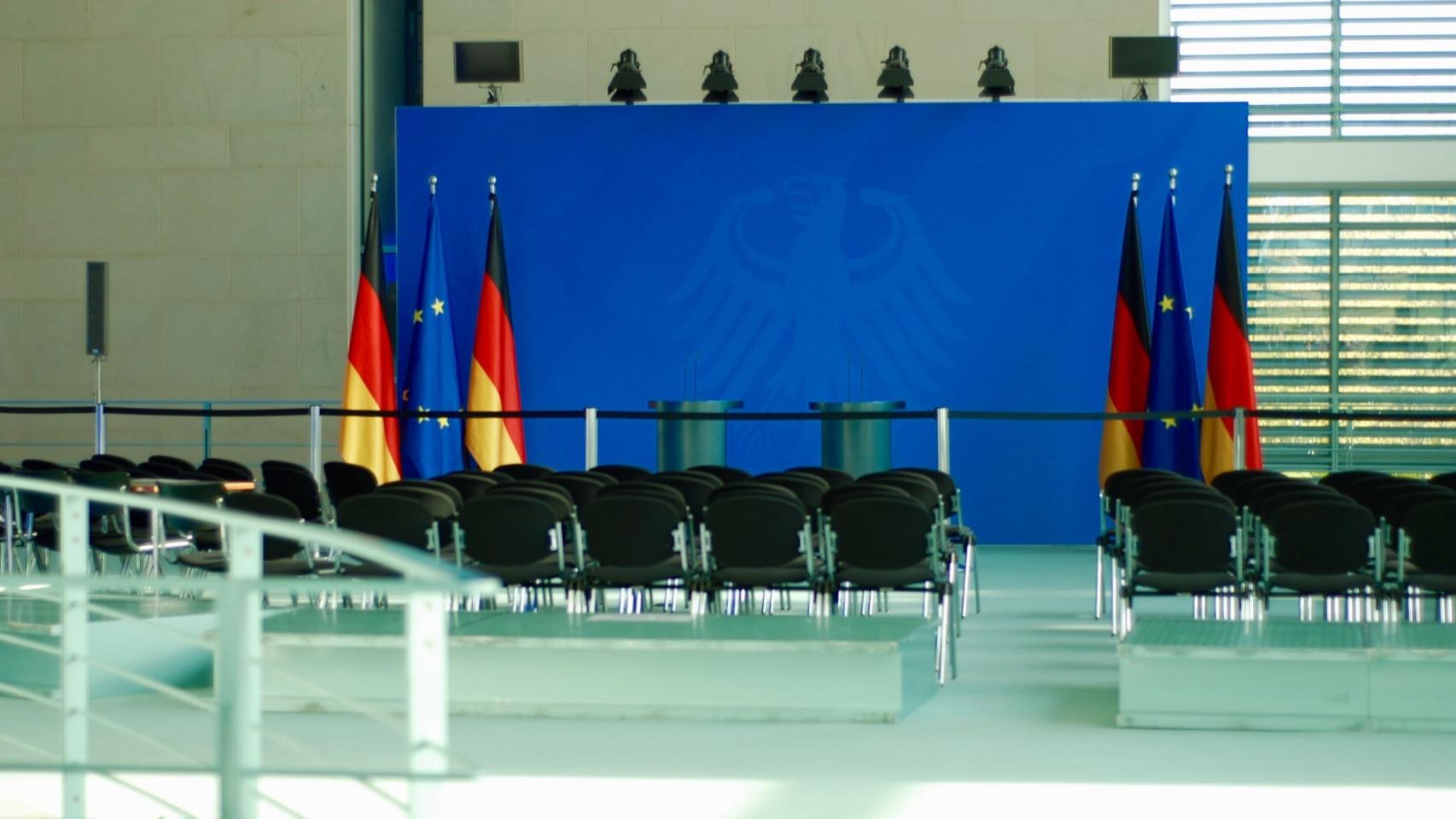 Sala de atención a la prensa en la cancillería.
