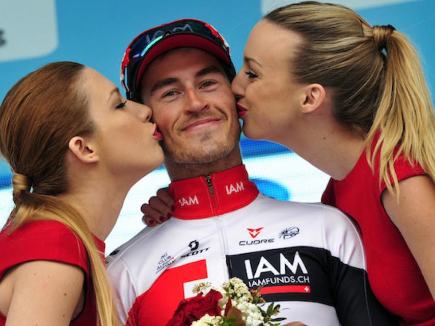 Sondre Holst Enger en el podio de la Vuelta a Croacia.