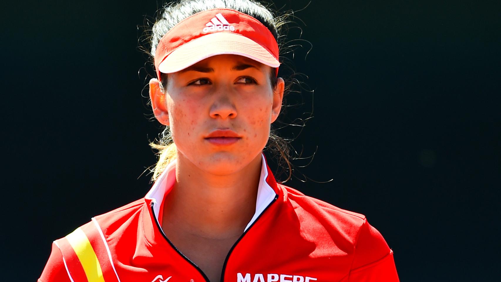 Garbiñe Muguruza en una eliminatoria reciente con la Fed Cup.