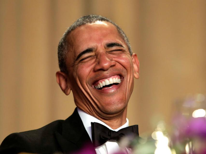 Obama, durante la cena de corresponsales.