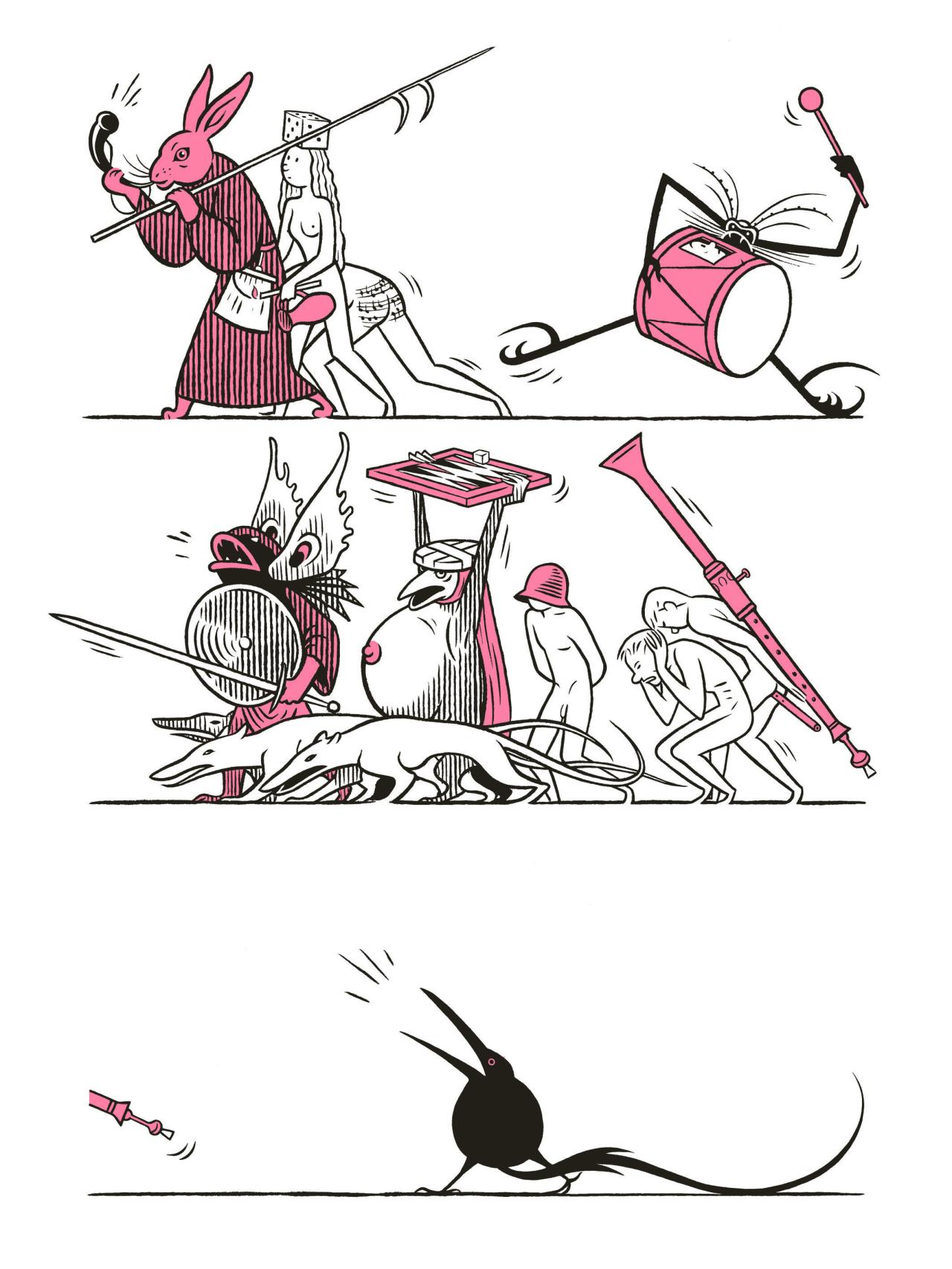 Una de las escenas de la parada del Jardín de las Delicias