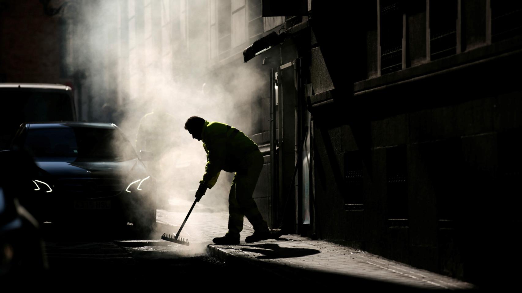 Operario de una obra en Madrid