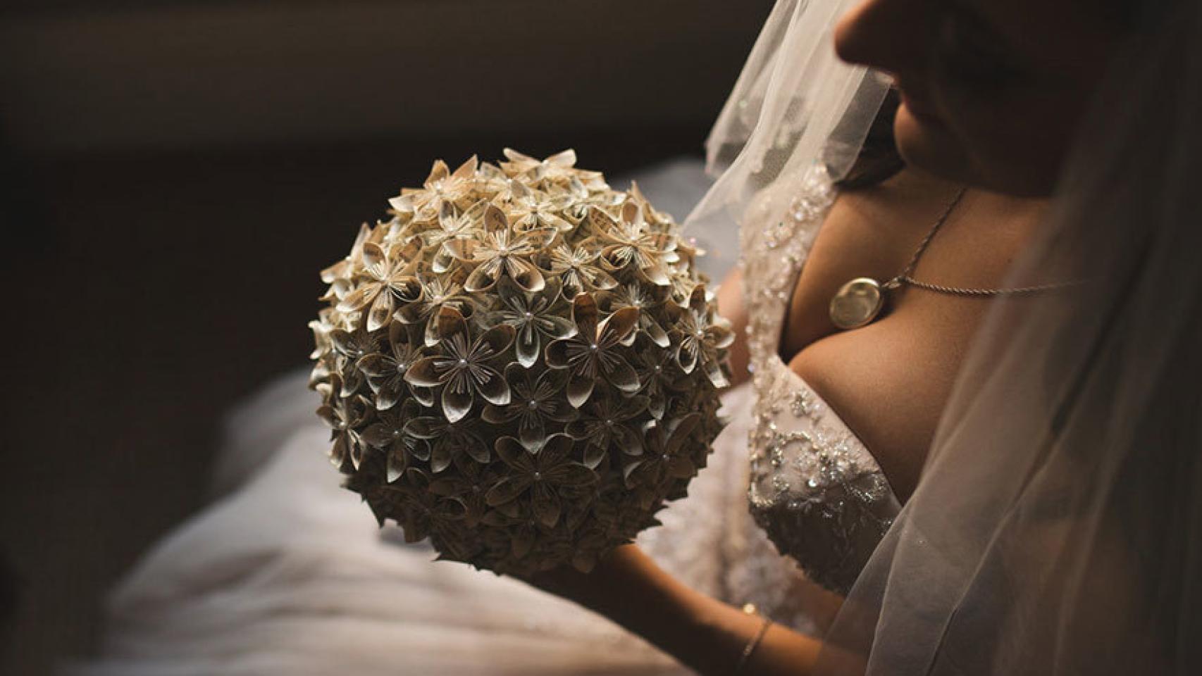 El ramo de la novia, por ejemplo, estaba hecho con páginas de los libros.