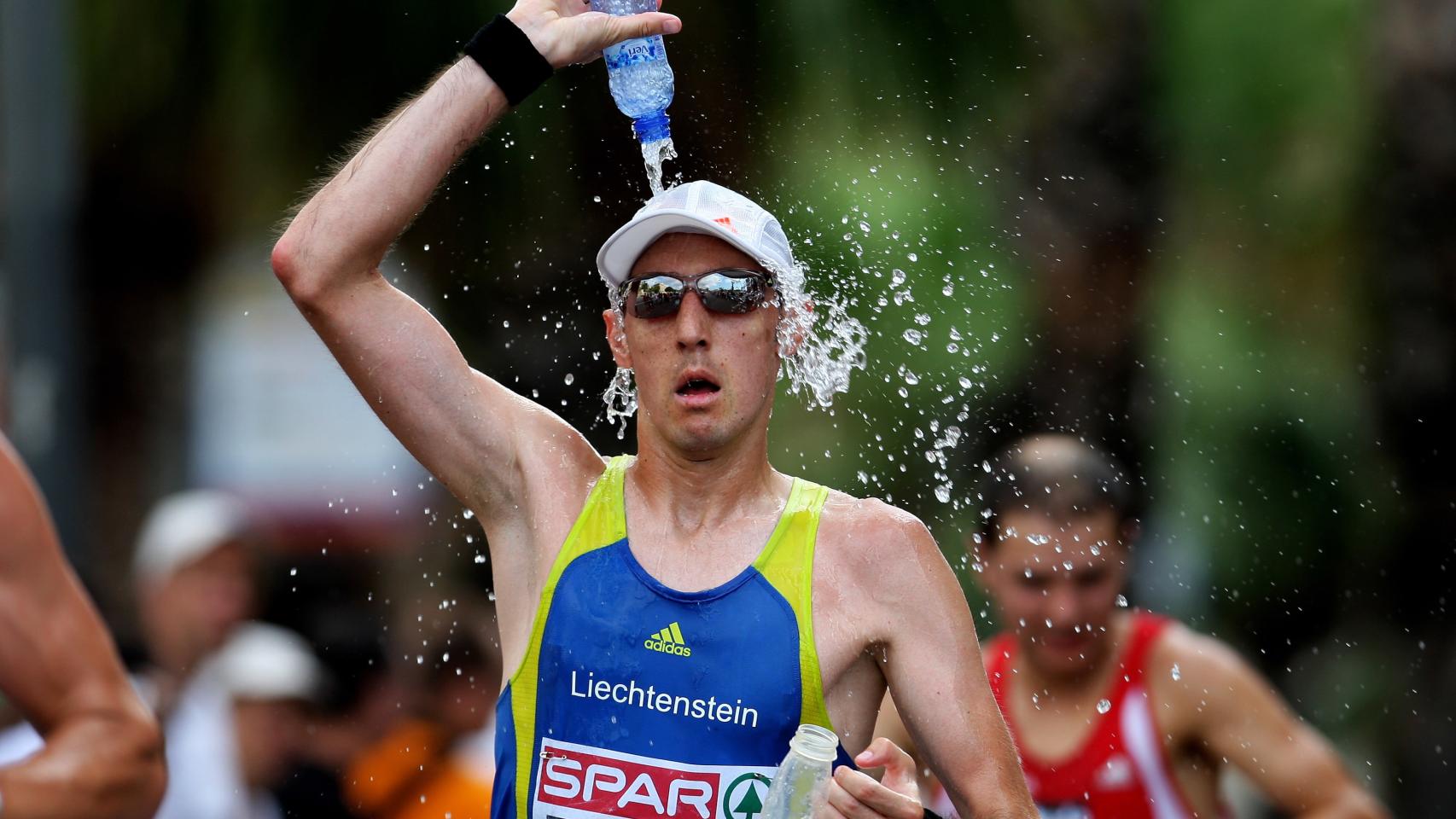 Un corredor de maratón en Barcelona