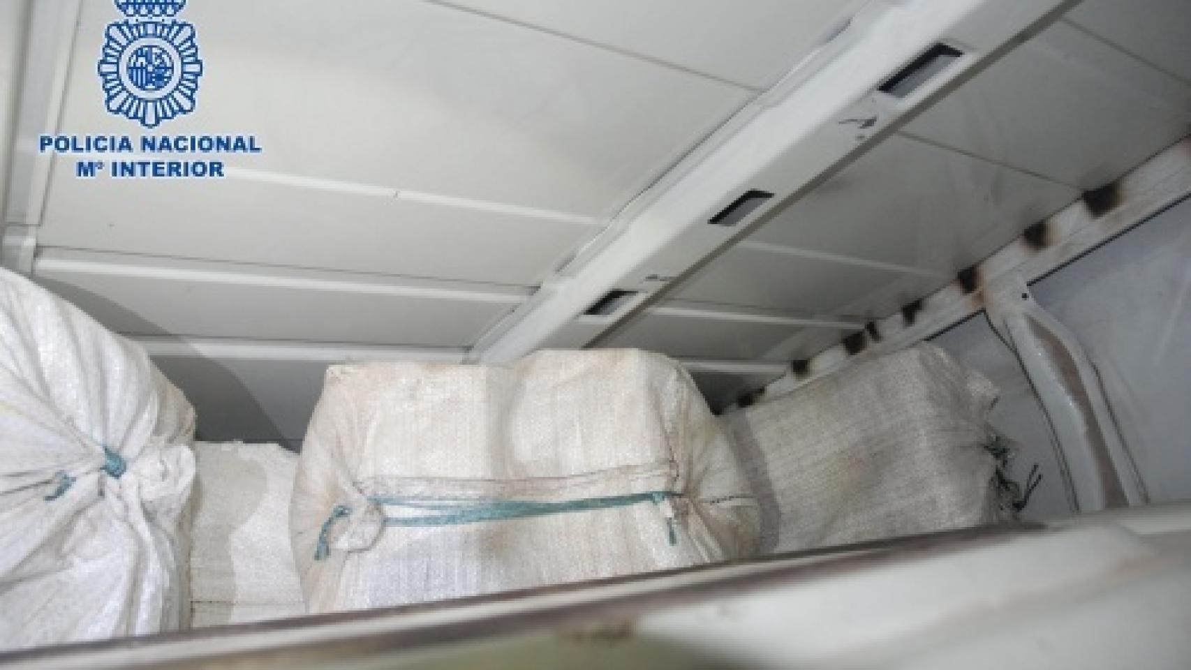 Bolsas con la cocaína interceptadas en la 'operación Dulce'