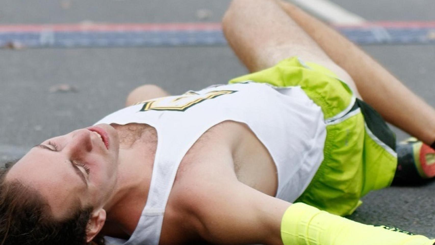 Un corredor exhausto.