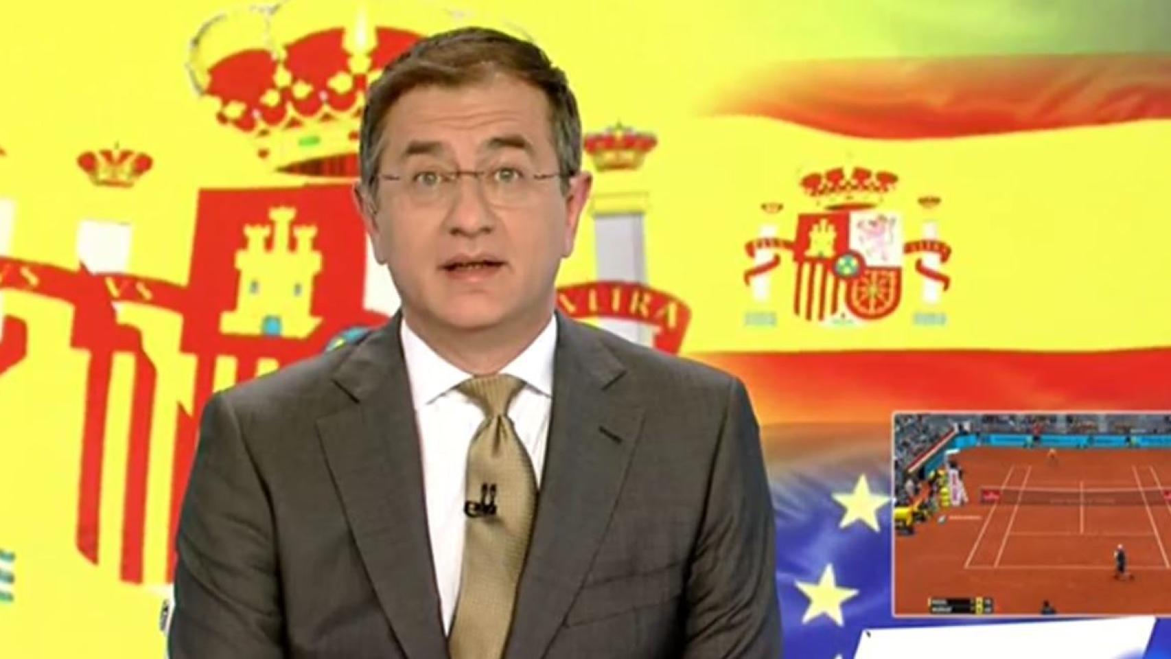 Así fue una de las soluciones del Telediario para seguir emitiendo el tenis.