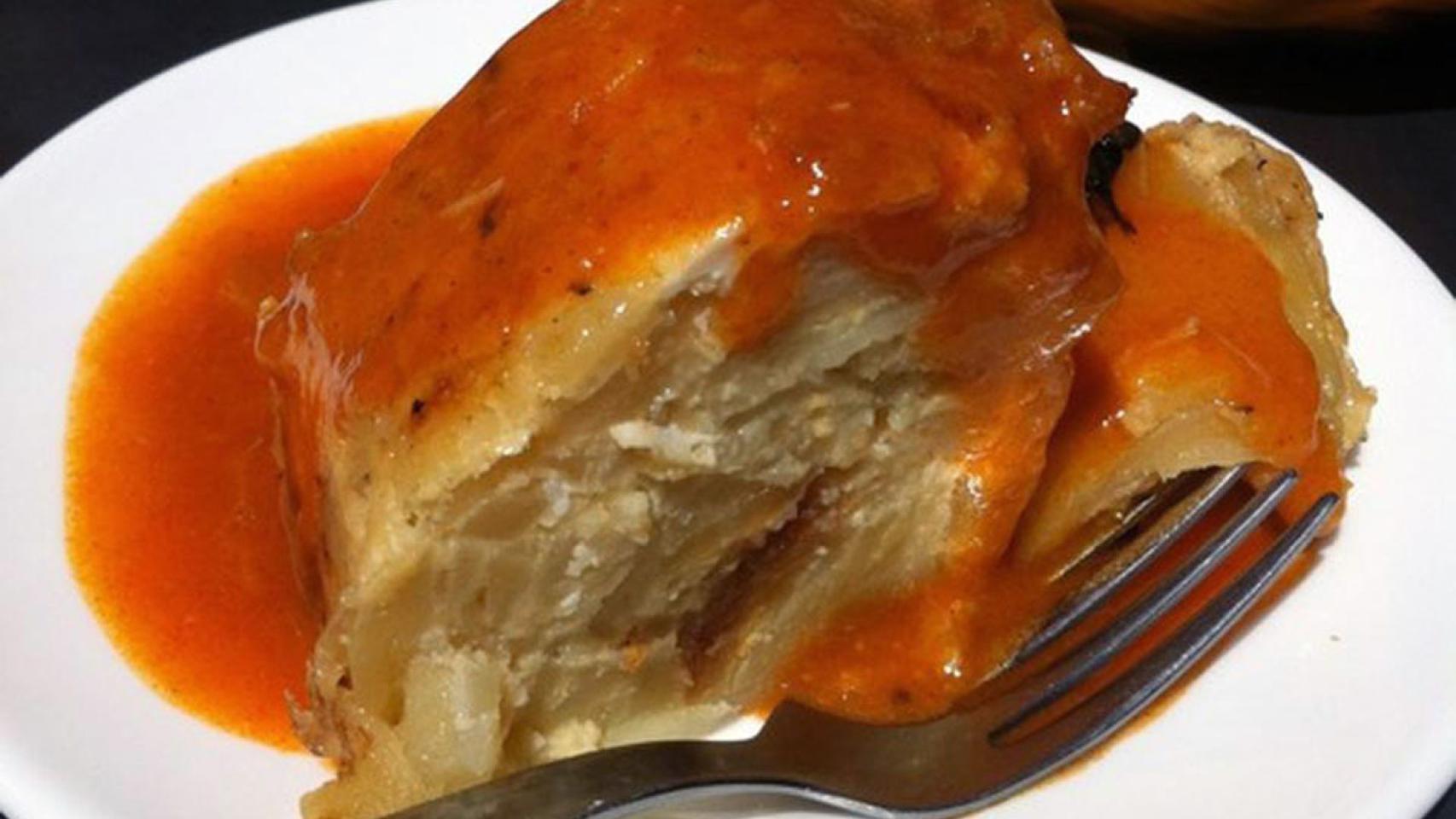 Tortilla con salsa de callos del Chillón