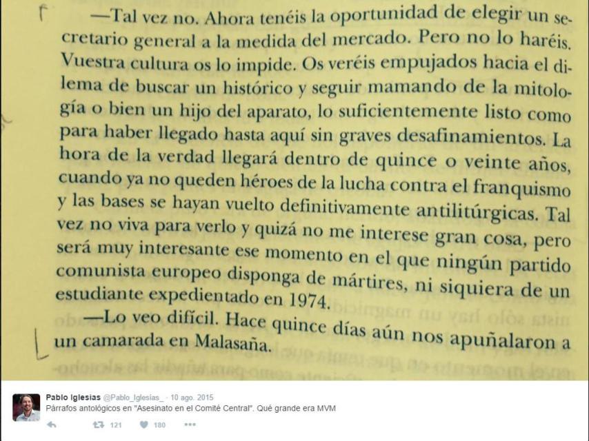 Tuit de Pablo Iglesias