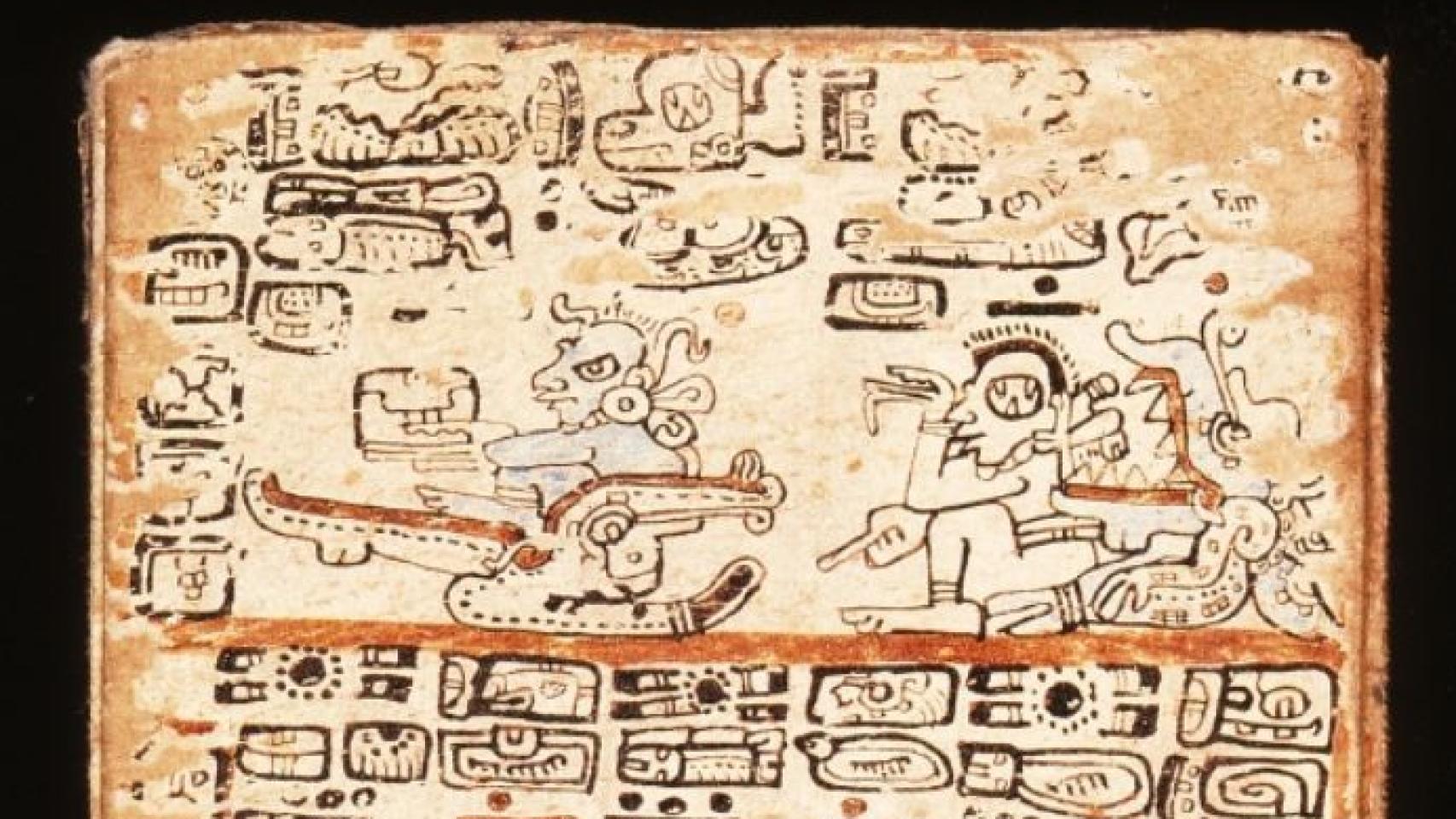 Fragmento del Códice de Madrid, uno de los documentos que usó en su investigación.