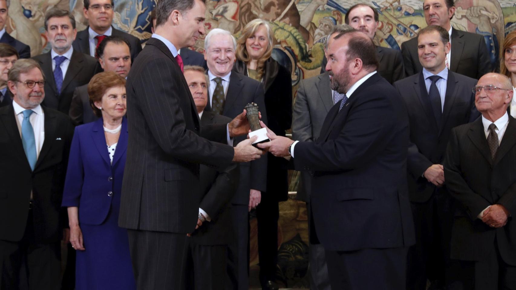 La recepción de Felipe VI, este miércoles.