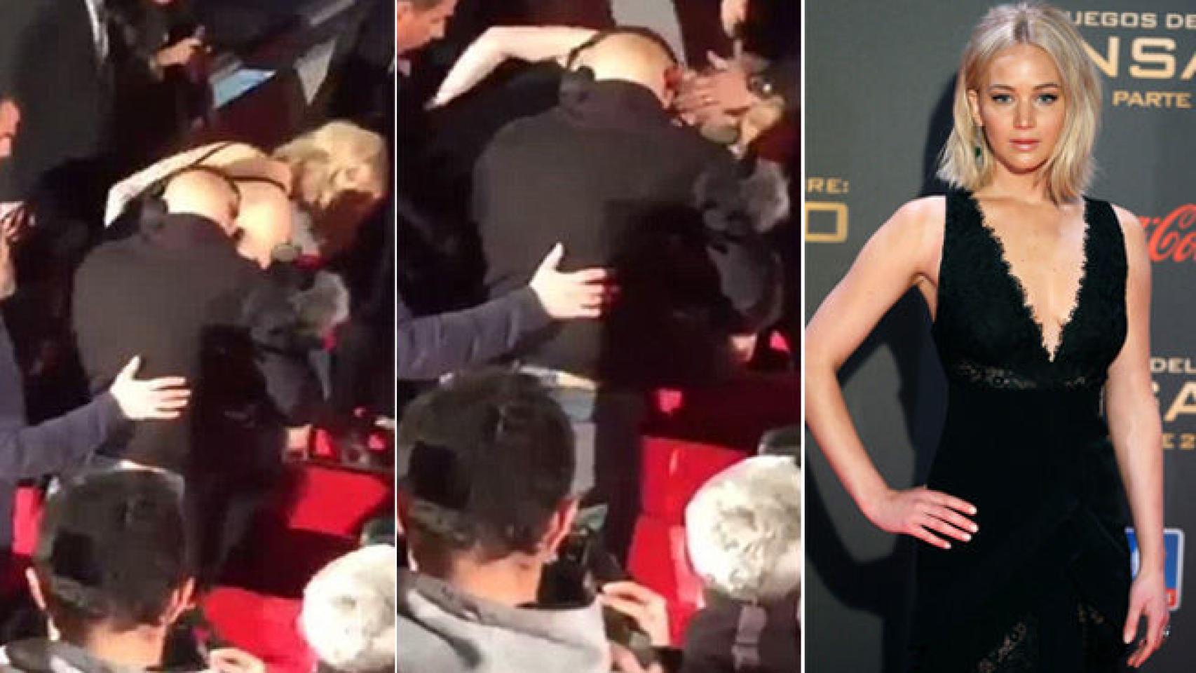 Jennifer Lawrence se cayó durante la premiere en Madrid de los Juegos del Hambre
