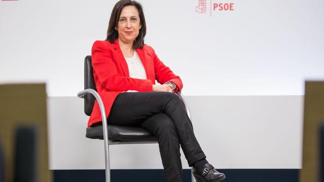 Margarita Robles, en la sede del PSOE.