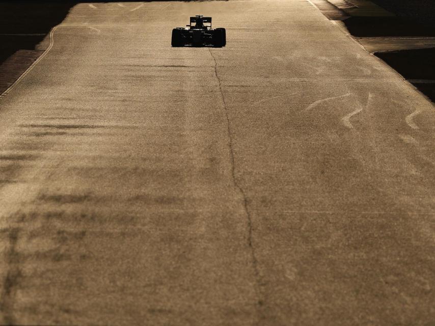 Recta de meta de Montmeló vista desde atrás.