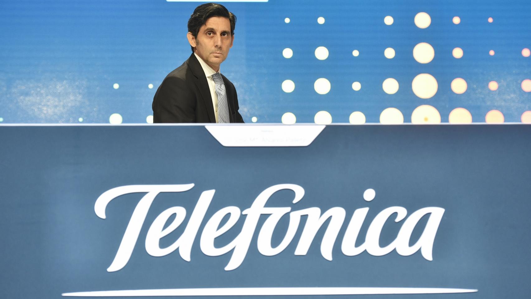 El presidente de Telefónica durante la junta general de accionistas.