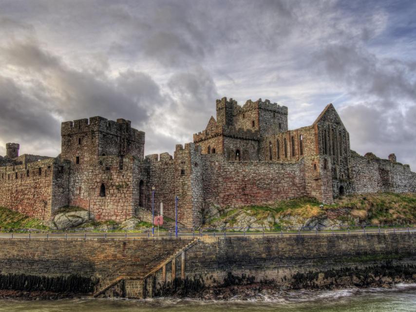 Castillo Peel Isle en la isla de Man.