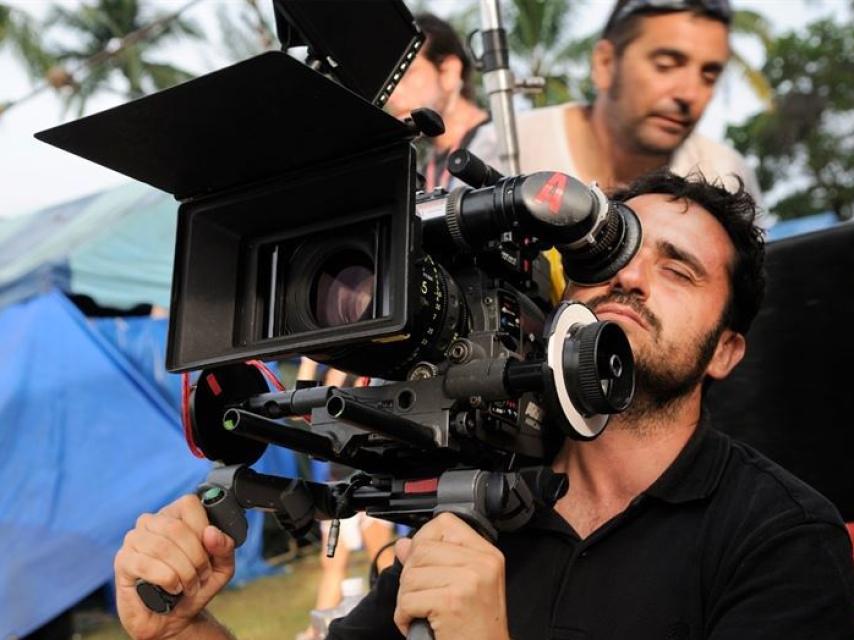 Juan Antonio Bayona en pleno rodaje.