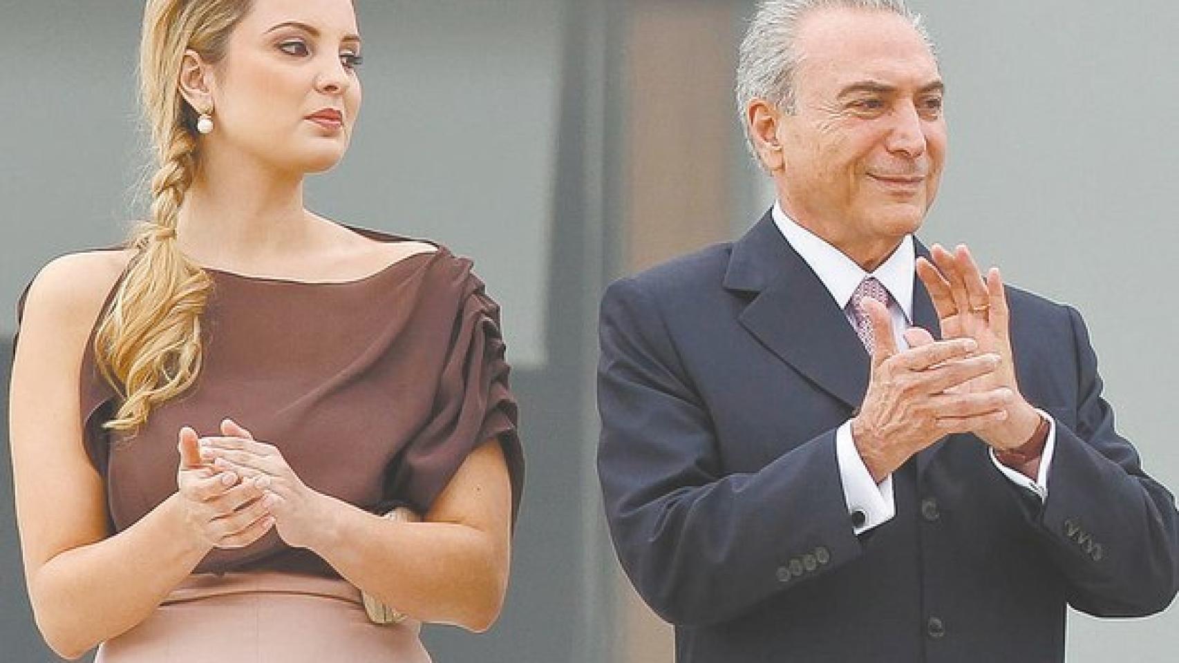 Michel Temer y su esposa Marcela