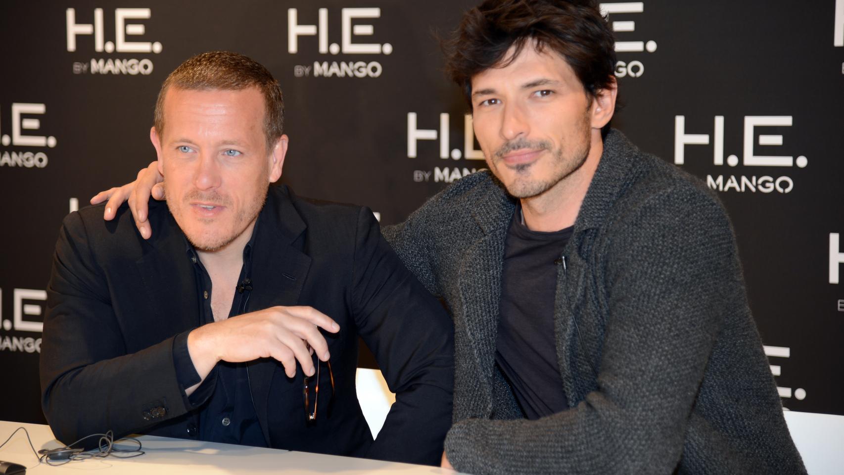 Schuman junto al modelo Velencoso en  la presentación de la campaña de Mango