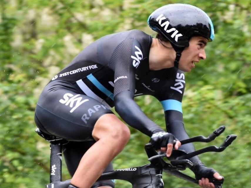 El alavés durante la contrarreloj de Chianti.