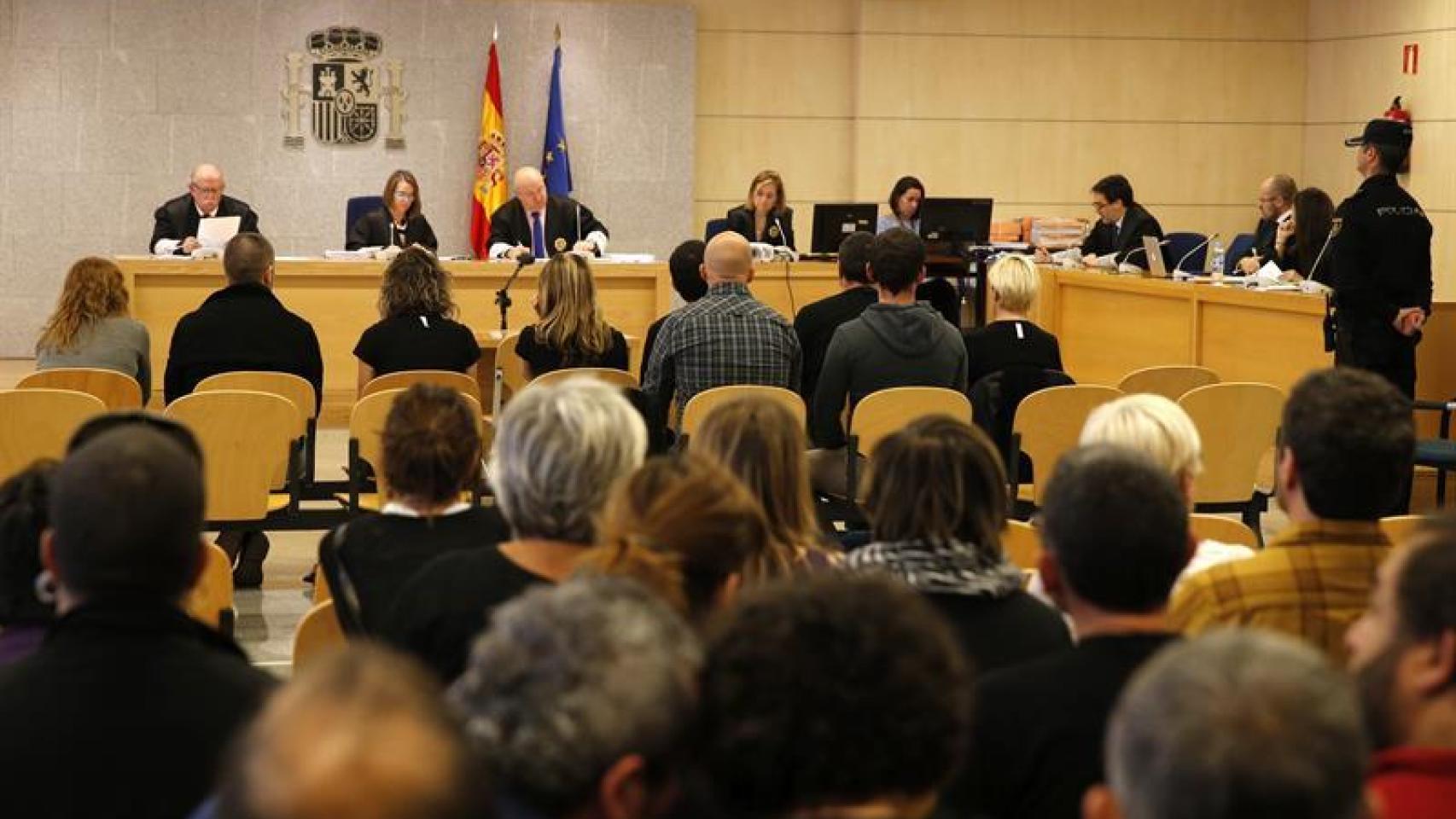 Los nueve acusados de integrar la dirección de la organización Ekin, en la Audiencia Nacional