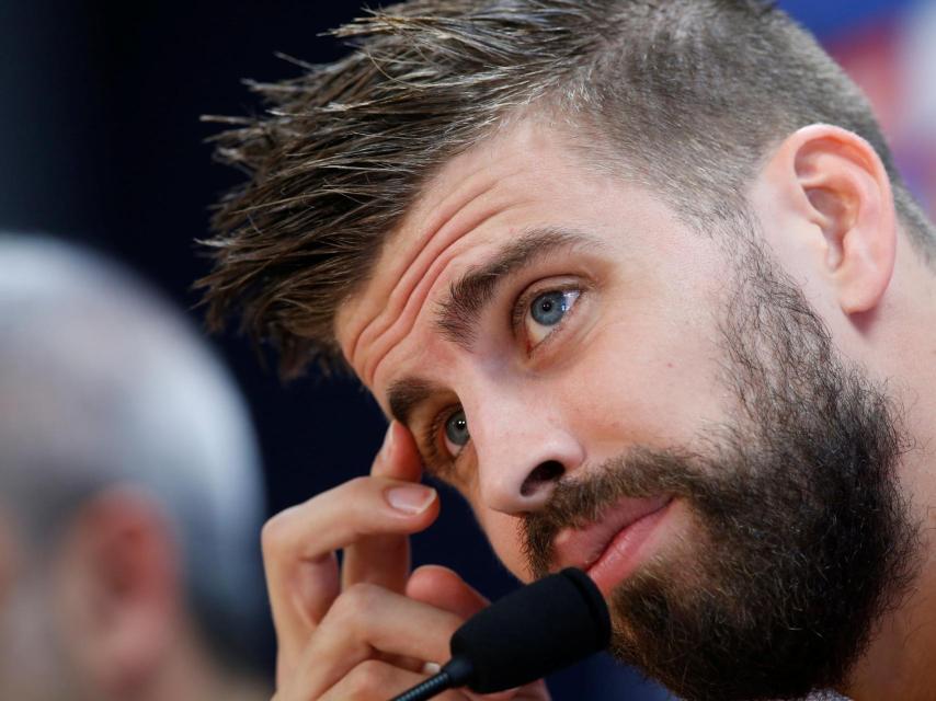 Gerard Piqué durante la rueda de prensa de este miércoles en Barcelona.