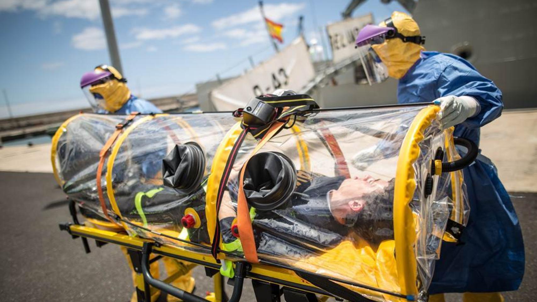 Simulacro de evacuación por ébola