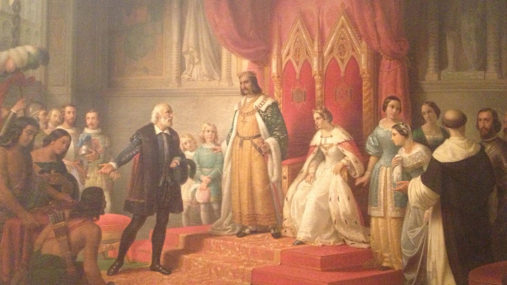 Cristobal_Colon en la corte de los Reyes Catolicos, de Juan Cordero.