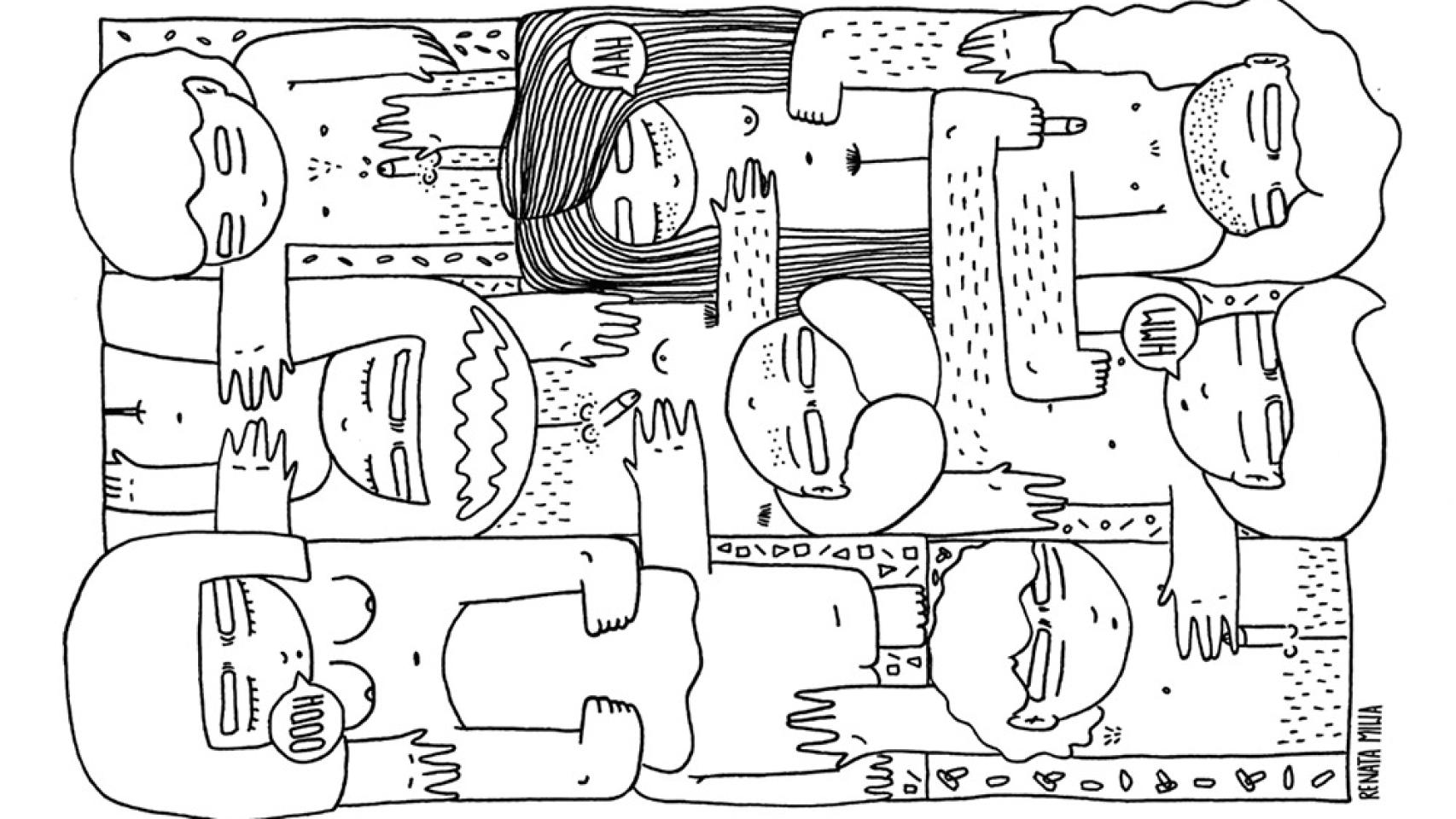 Suruba para colorir, de Bebel Abreu.