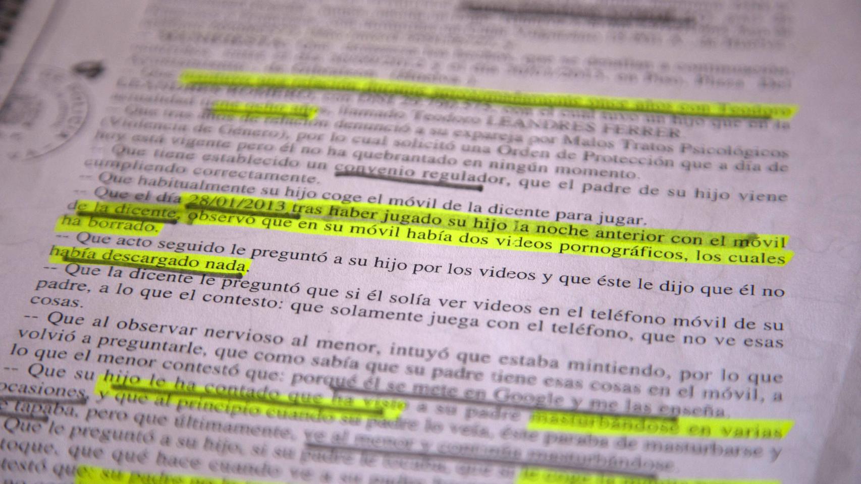 Extracto del sumario del caso de Teodoro Leandres.