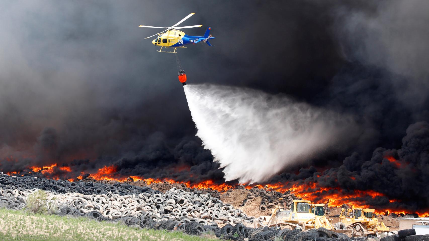 El cementerio de neumático de Seseña, en el centro de la polémica.