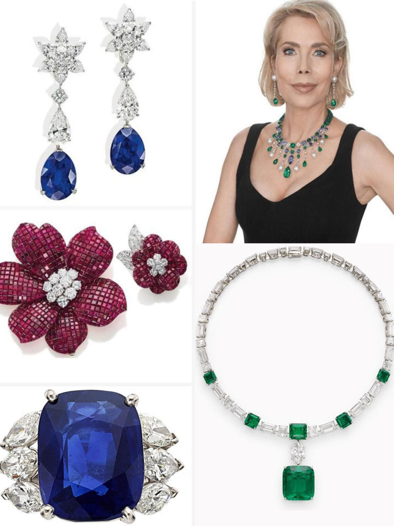 Joyas de Van Cleef & Arpels (flores) o de Cartier (collares) estaban entre la colección