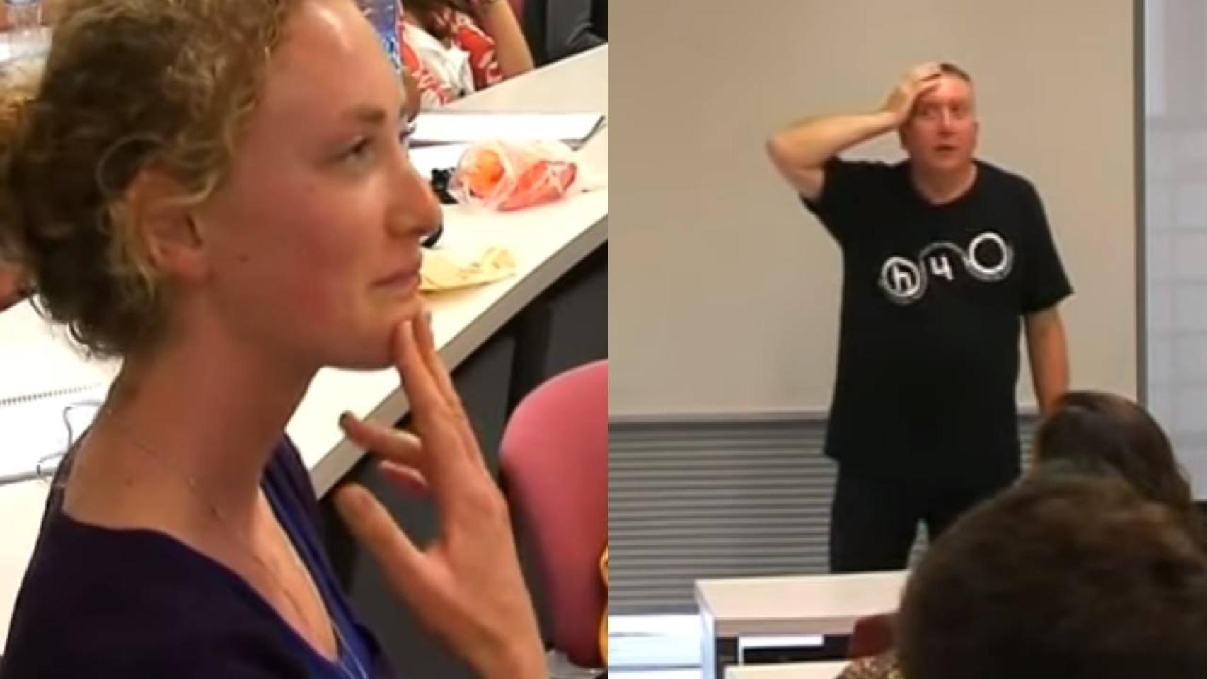 Un momento del vídeo en el que la estudiante interpela a Tree.