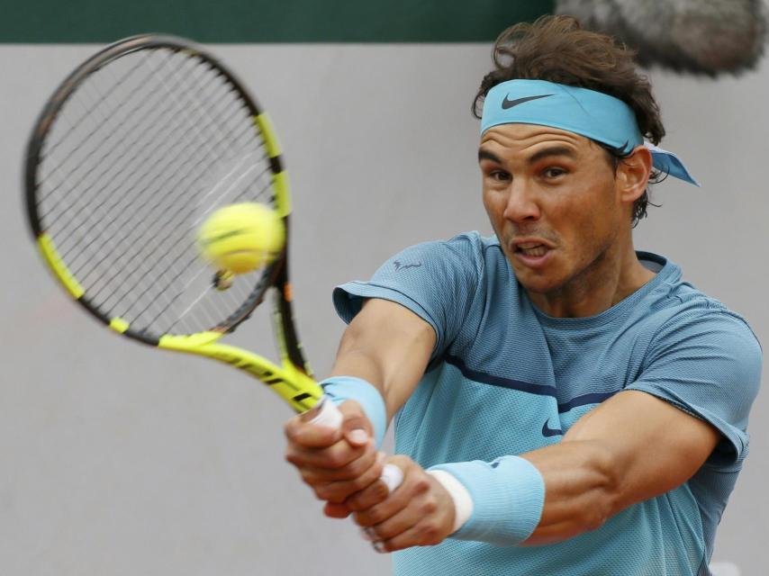Rafael Nadal durante su debut en Roland Garros ante Sam Groth.