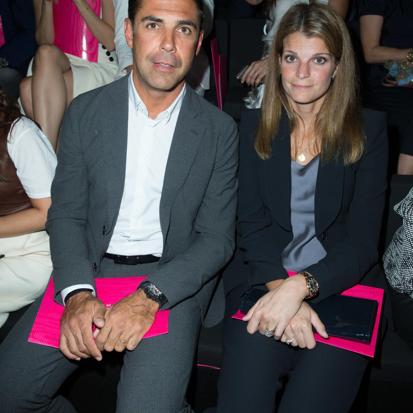 Alvaro (Doda) y Athina en el desfile de Armani durante la Semana de la Alta Costura