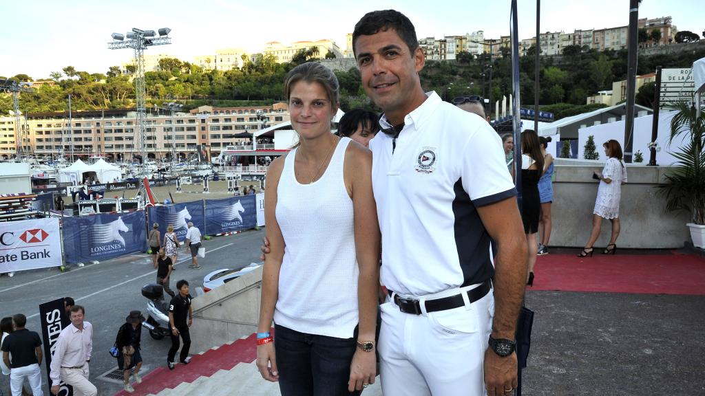 Athina Onassis y Alvaro Miranda Neto en el concurso hípico CSI5 de Montecarlo