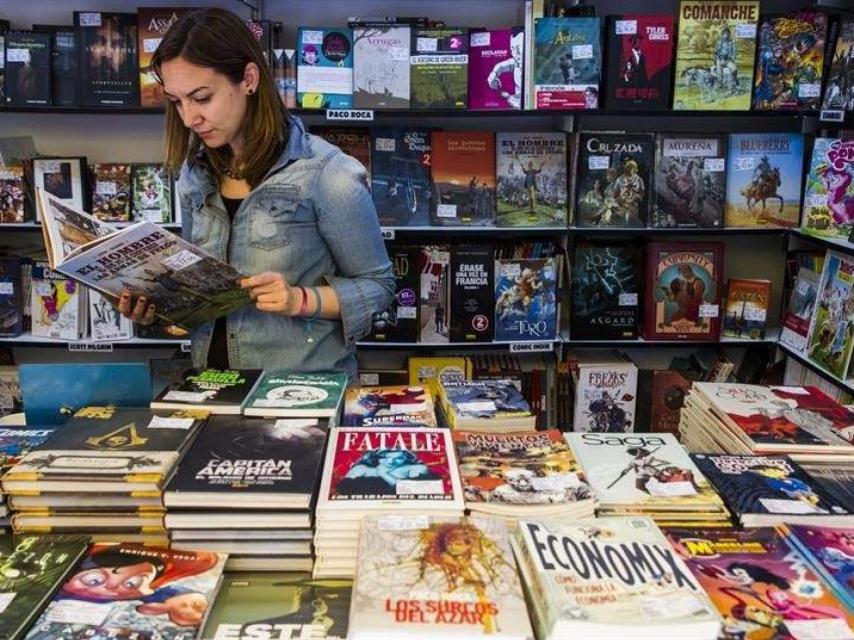 Una caseta de la Feria del Libro de Madrid, durante la anterior edición.