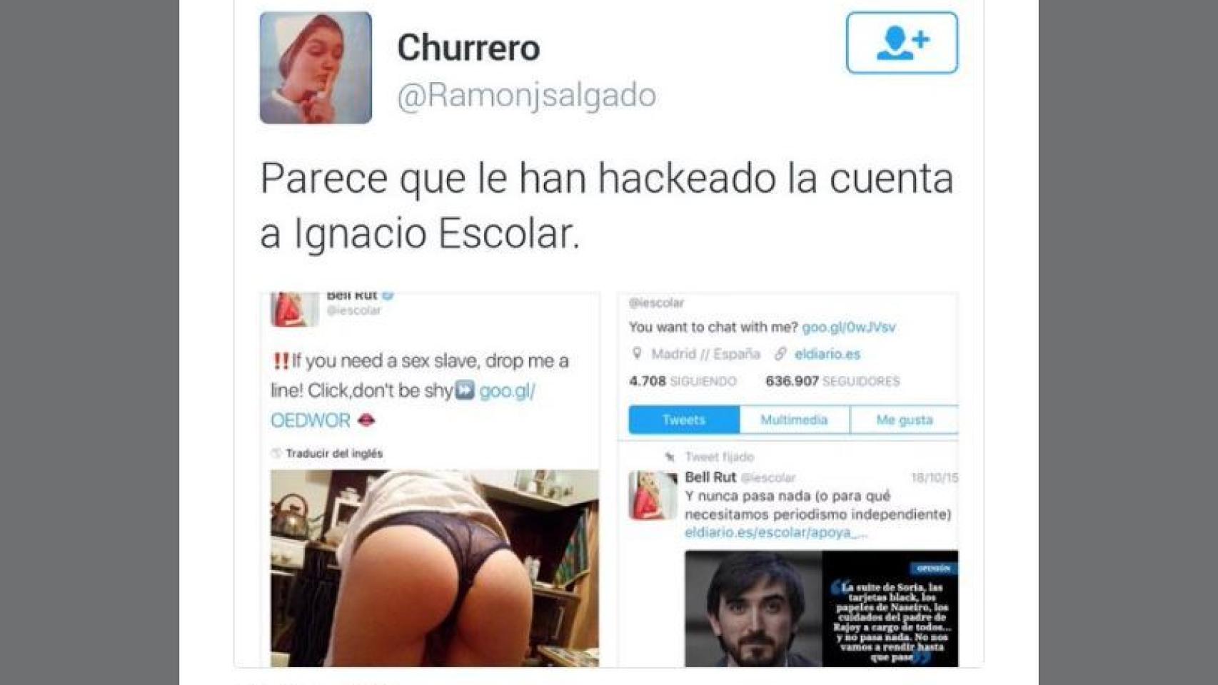Captura de la cuenta impostora en el timeline de Ignacio Escolar.
