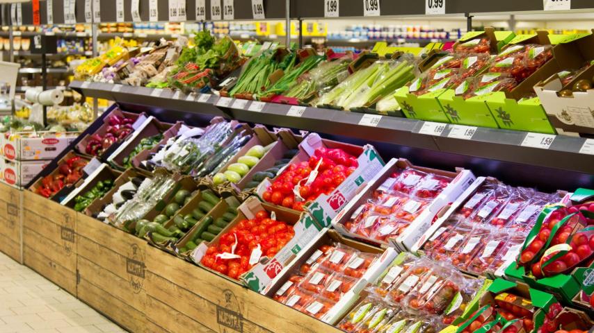Interior de una tienda de Lidl.