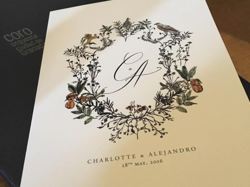 Programa de mano para los invitados a la ceremonia