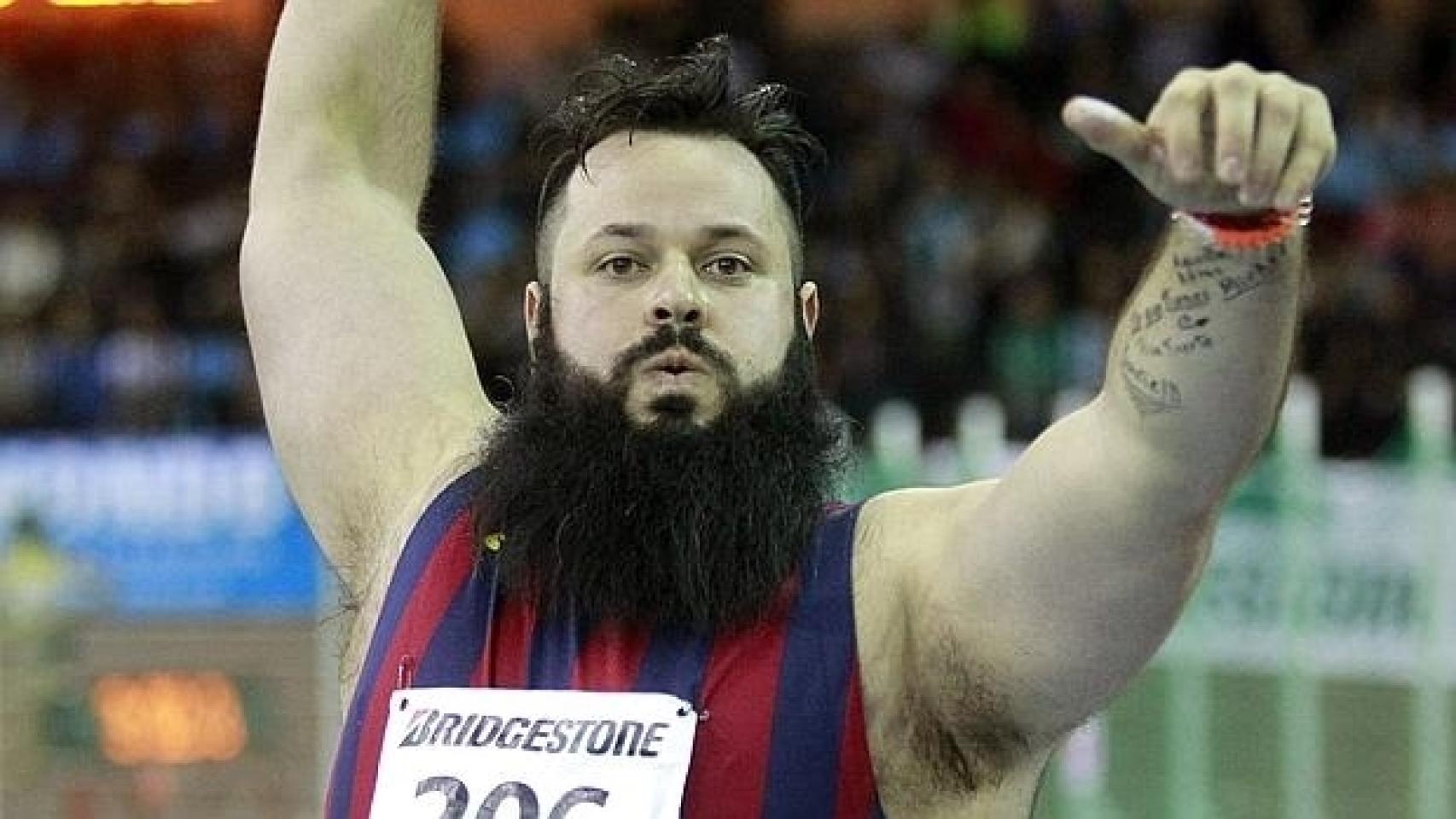 Carlos Tobalina durante el último Campeonato de España de peso.