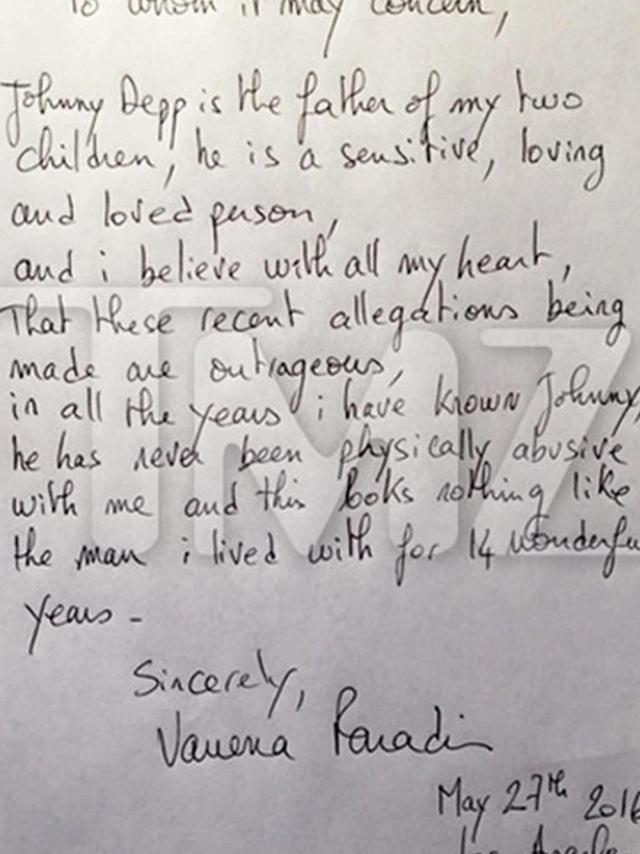 Carta de Vanessa Paradise al portal TMZ