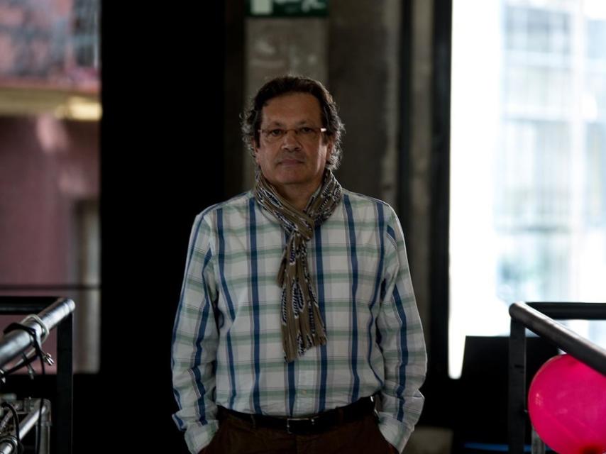 Santiago Eraso durante la entrevista, en Media Lab Prado.