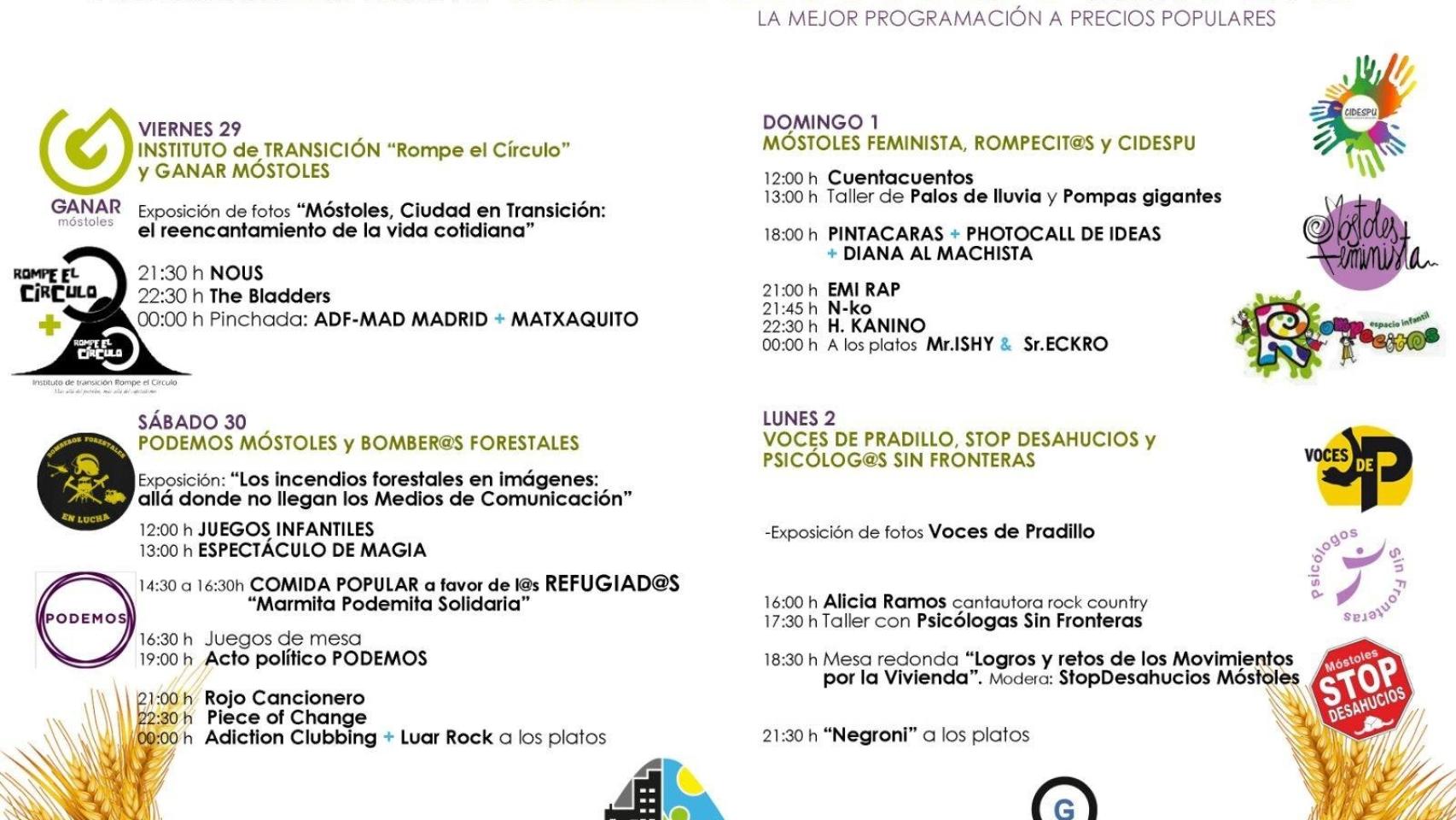 Programa de las fiestas de Ganar Móstoles