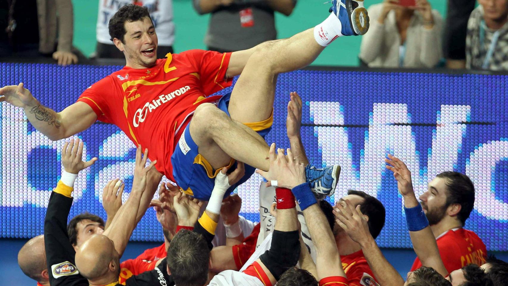 Alberto Entrerríos en su despedida de la selección.