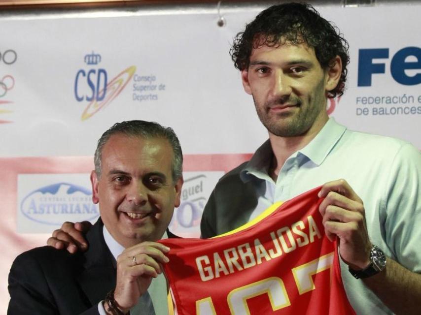 Garbajosa durante el acto de su despedida de la selección española.