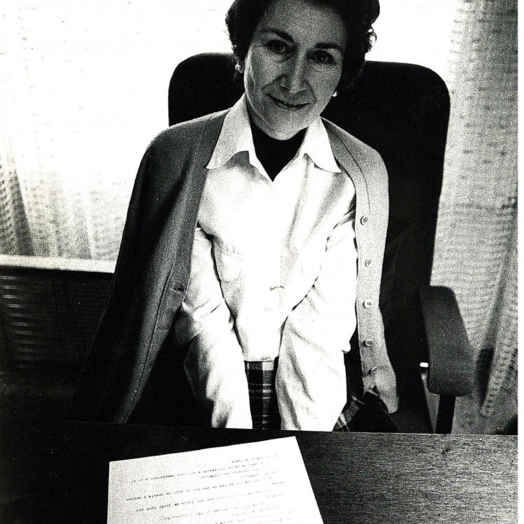 Retrato de mesa de la empresaria