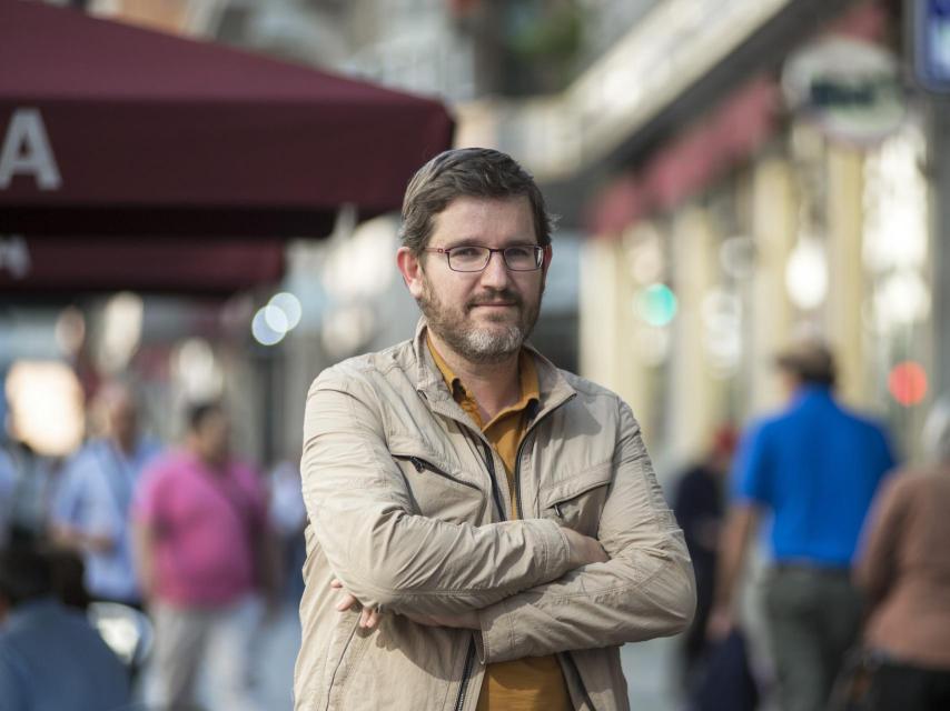 Urquizu, en la Puerta del Sol en Madrid, sede del 15M.