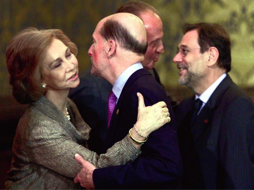 Simeón II de Bulgaria con los reyes eméritos Juan Carlos I y Sofía